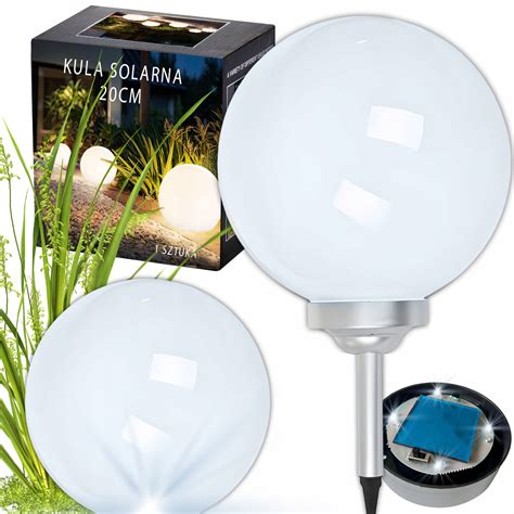 Lampa SOLARNA KULA DUŻA 4 LED lampy solarne ogrodowe balkon 20cm