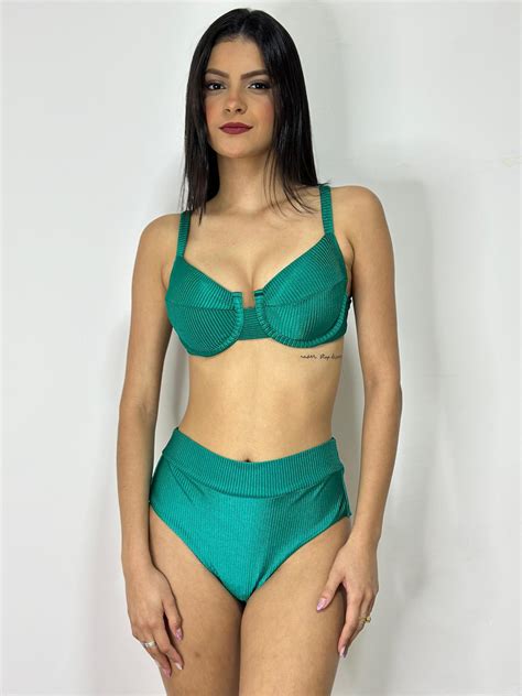 Biquíni Aro Biquini Aro Calcinha Hot Pants Luna Verde Bandeira