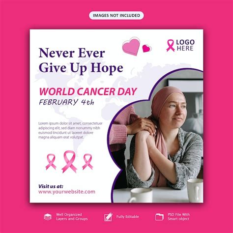 Premium Psd World Cancer Day February Social Media Poster Psd Template