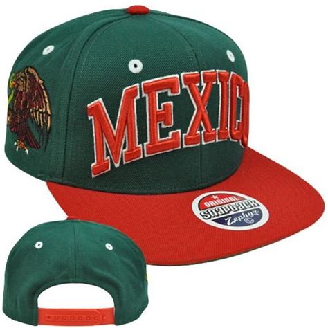 Original Zephyr Snapback Mexico Mexican Flag Green Red License Flat ...