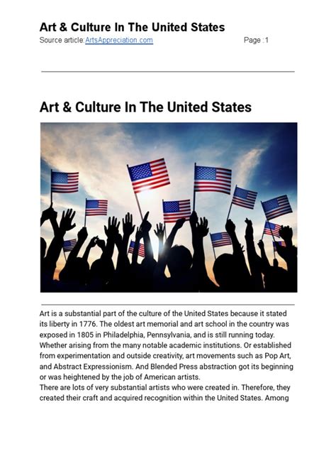 Art & Culture in The United States | PDF | Art Movements | Aesthetics