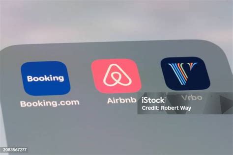 Airbnb Bookingcom And Vrbo Apps Assorted Online Rental Brands Stock ...