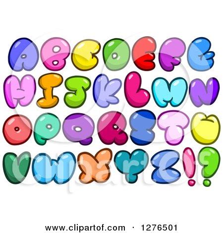 Clipart Of Colorful Cartoon Comic Bubble Capital Alphabet Letters