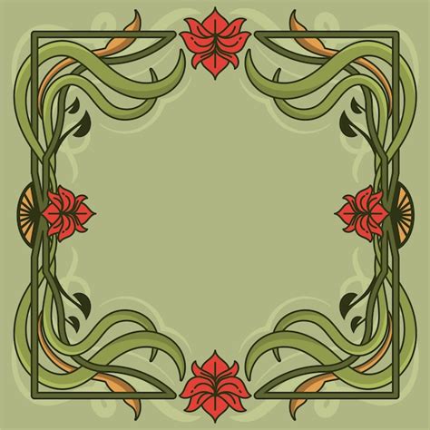 Design De Moldura Art Nouveau Desenhado M O Vetor Premium