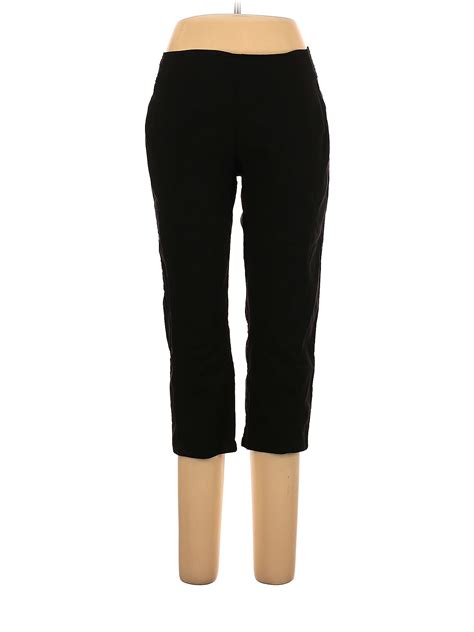 Simply Vera Vera Wang Solid Black Casual Pants Size L Petite 62