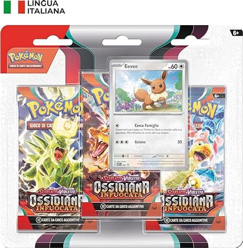 Pok Mon Confezione Da Tre Buste Eevee Dellespansione Scarlatto E