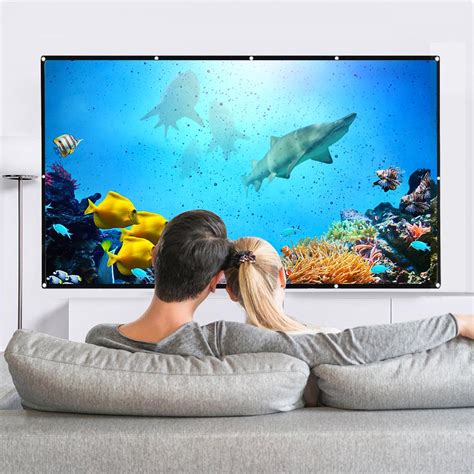 150-дюймовый портативный HD-экран для проектора 16:9, складной, толстый ...