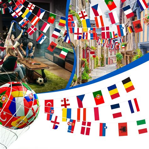 24pcs New Europe Countries Flag Euro Cup Country Flag Bunting National