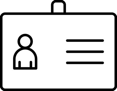blank id card icon  black outline  vector art  vecteezy