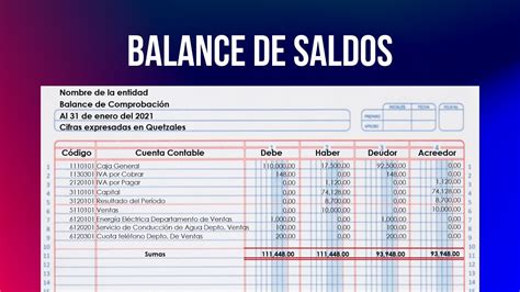 Balance De Comprobacion Sumas Y Saldos Ejemplos Opciones De Ejemplo