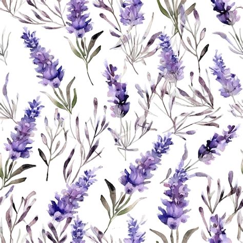 Premium Ai Image A Seamless Pattern With Purple Flowers Watercolor