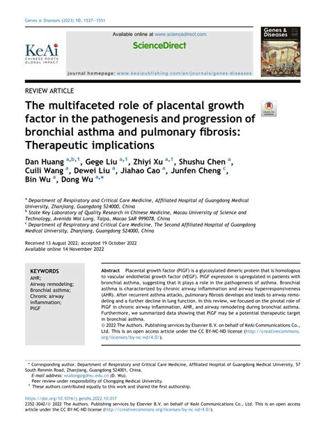 Pdf The Multifaceted Role Of Placental Growth Factor In The