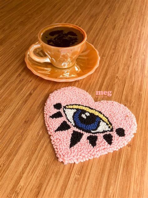 Punch Needle Coasters Handmade Mug Rug Drink Coasters Tufted Coasters Tufted Rug Etsy