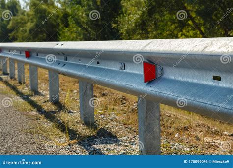 Road Reflectors Along the Road Stock Photo - Image of safe, bumper ...