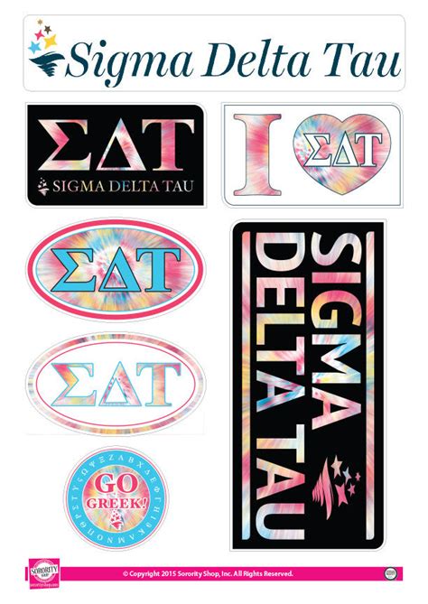 Sigma Delta Tau Tie Dye Stickers Sororityshop