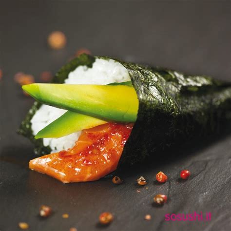 Temaki Spicy Salmon By Sosushi Sushi Rice Spicy Salmon Food