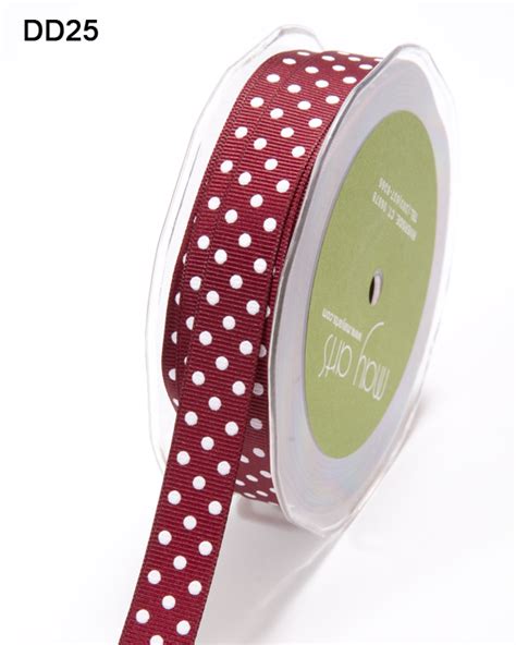 Polka Dot Printed Grosgrain Ribbon 5 8 Online Ribbon May Arts