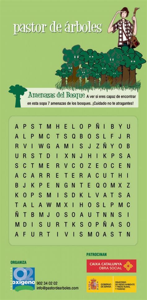 Sopa De Letras 7 Amenazas De Los Bosques Plant Science Environment Science