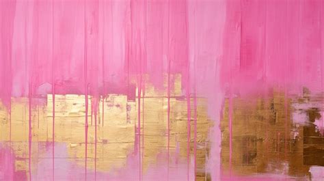 Premium Photo Painting Of A Pink And Gold Abstract Painting With A Gold Stripe Generative Ai