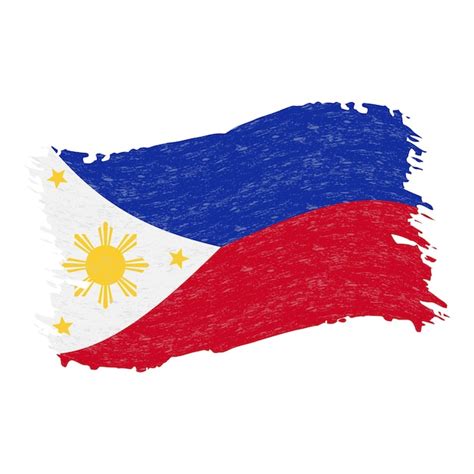 Premium Vector Flag Of Philippines Grunge Abstract Brush Stroke