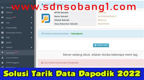 Tips Sinkronisasi Tarik Data Dapodik Anti Gagal Sdn Sobang