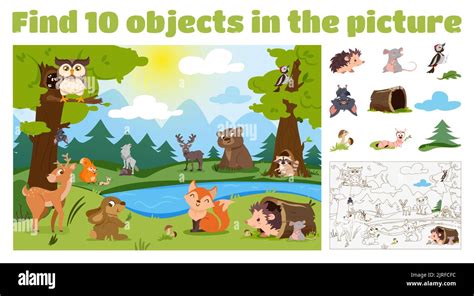 Find 10 Hidden Objects In The Picture Educational Puzzle Game For Kids