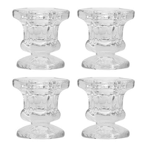 Glass Taper Holders Sets 2h Clear Glass Tealight Holders Set Wedding Centerpieces Candlestick