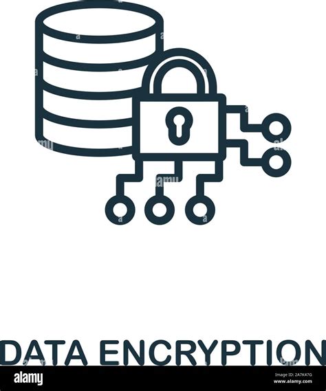 Data Encryption Icon Outline Style Thin Line Creative Data Encryption