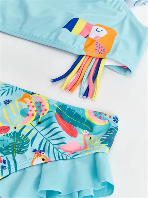 Printed Girls Bikini S Z JT S Z JT LC Waikiki