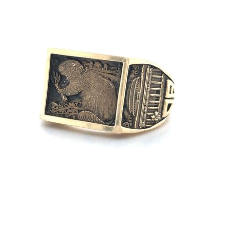 MIT Class Of 2008 Brass Rat Ring 14k Yellow Gold Sz 7 75 Etsy