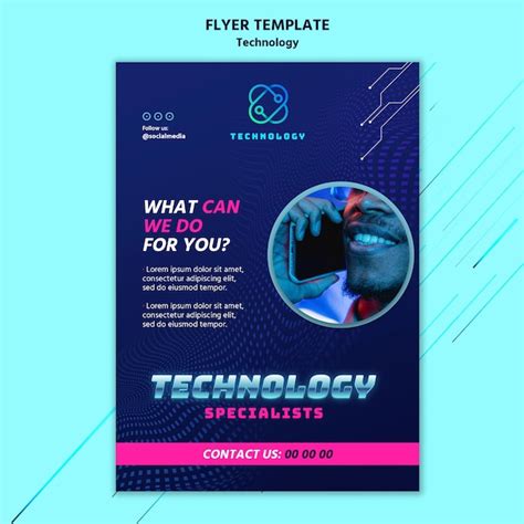 Free Psd Technology Flyer Template With Photo