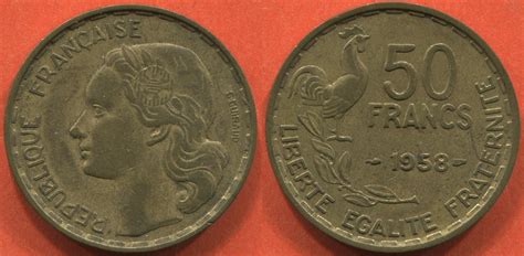 Moderne Französische Münzen 50 FRANCS GEORGES GUIRAUD ANNÉE 1958 MÉTAL