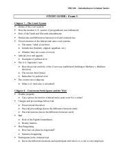 Exam Study Guide Docx Pbj Introduction To Criminal Justice