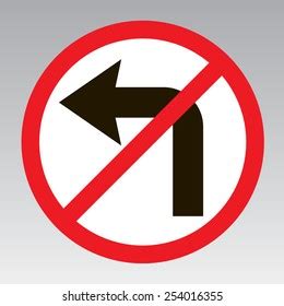 Do Not Turn Left Traffic Sign Stock Vector Royalty Free