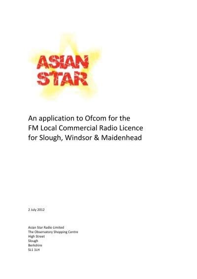 Asian Star Radio Ofcom Licensing