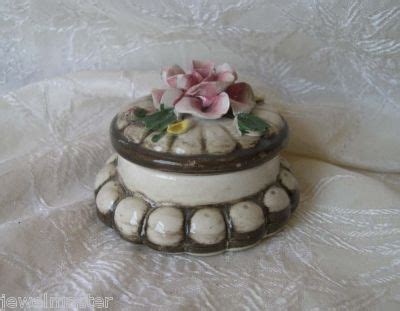 Vintage Italian Nuova Capodimonte Rose Trinket Box Antique Price