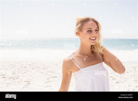 Beautiful Smiling Blonde Woman Stock Photo Alamy