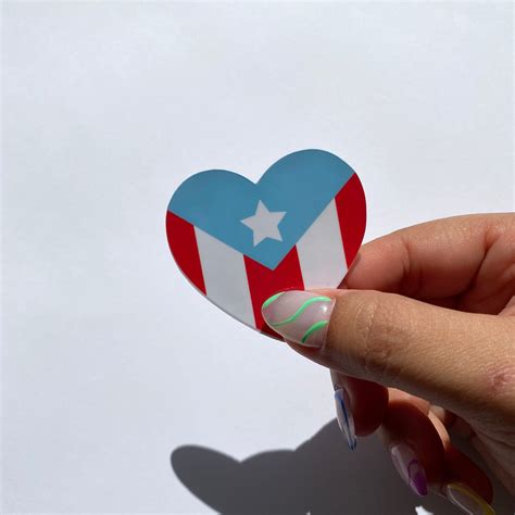 Puerto Rico Flag Heart Sticker Puerto Rico Flag Sticker Etsy