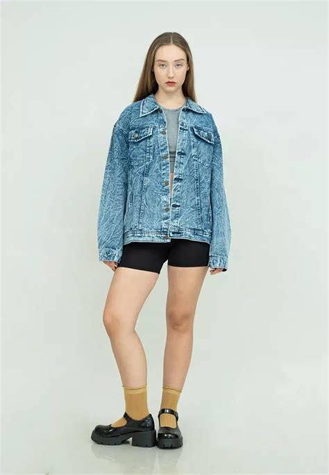 Jual House Of Cuff Jaket Jeans Wanita Polos Tebal Dilan Jaket Denim