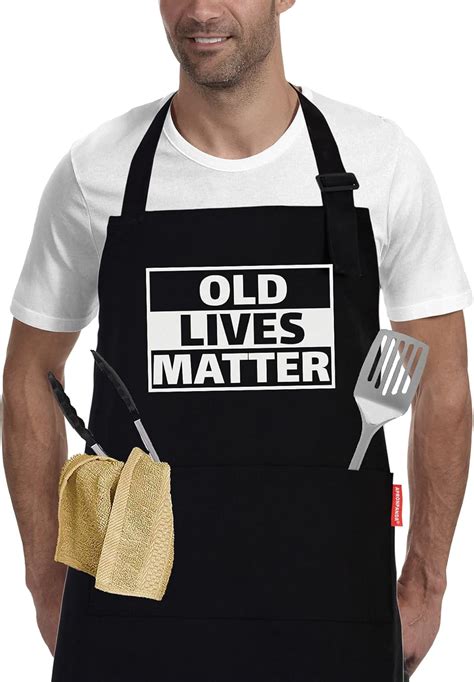 Old Lives Matter Kitchen Aprons Funny Birthday Or Retirement Gifts