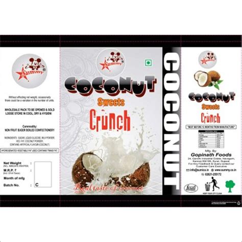 Coconut Sweet Crunch Printed Packaging Pouch At 220 00 INR In