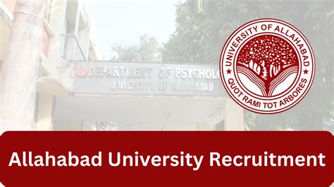 Allahabad University Recruitment 2025 Apply Online For Jobs Notification