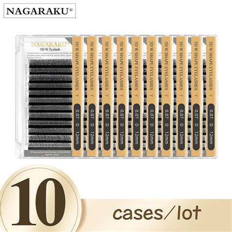 NAGARAKU Extensiones De Pesta As Con Forma De W 10 Cajas 3D 4D 5D 6D 7D