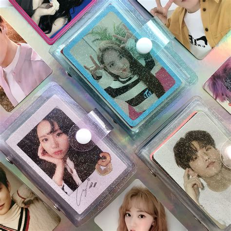 Kpop Photocard Binder Pvc Clear Jelly Glitter Photocard Holders