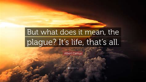 Albert Camus Quote But What Does It Mean The Plague Its Life That