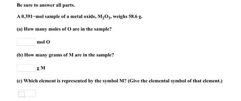 Solved Be Sure To Answer All Parts A Mol Sample Of A Chegg