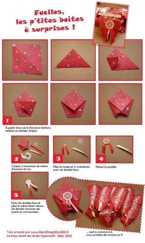 Tuto petite boîte à surprise en papier Diy enfant Origami boite