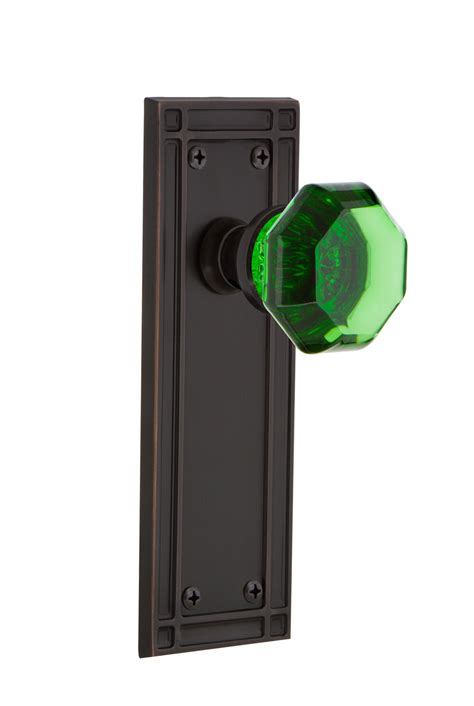 Nostalgic Warehouse Emerald Crystal Waldorf Interior Mortise Door Knob