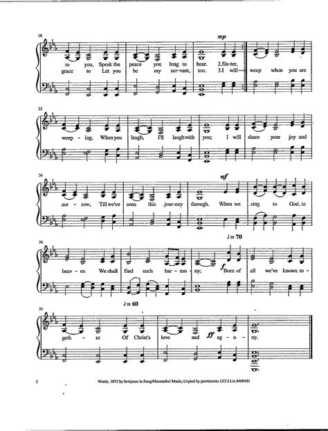 The Servant Song Hymn Tune Digital Scripture In Song Key Of D Etsy