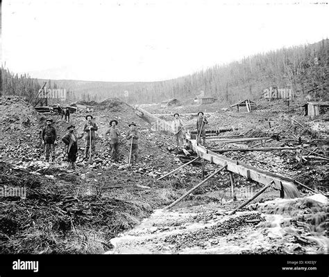 Mining Operation Showing Miners Flume And Cabins At Hunker Creek